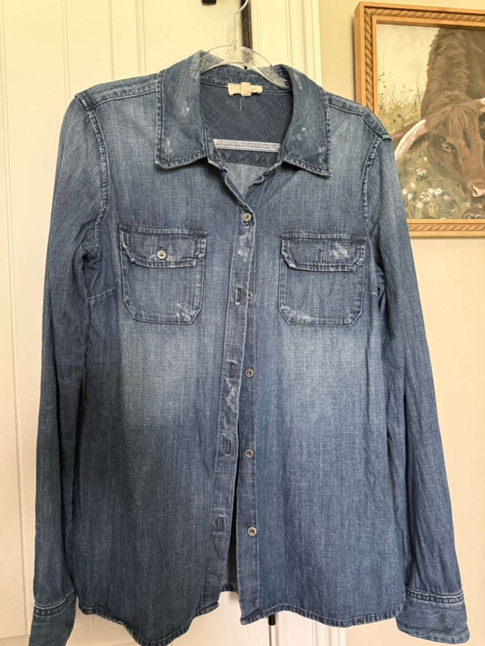 AG Denim Button-Up Shirt - Blue